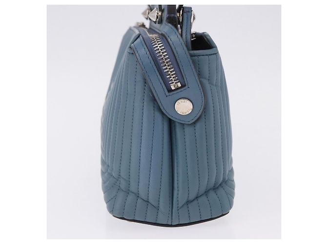 FENDI Dot Com Click Hand Bag Leather Blue Silver - vista 4