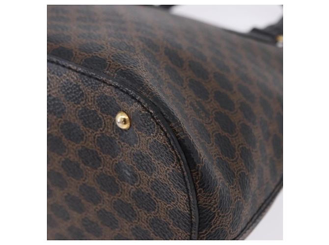 Céline CELINE Macadam Canvas Hand Bag PVC Leather Black Gold - vista 11
