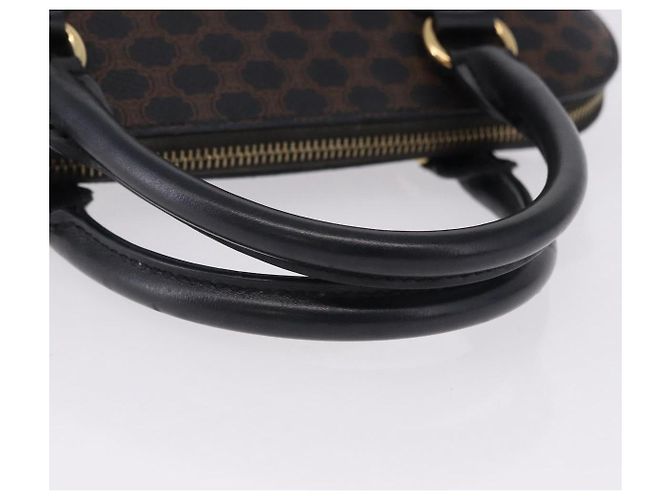 Céline CELINE Macadam Canvas Hand Bag PVC Leather Black Gold - vista 7