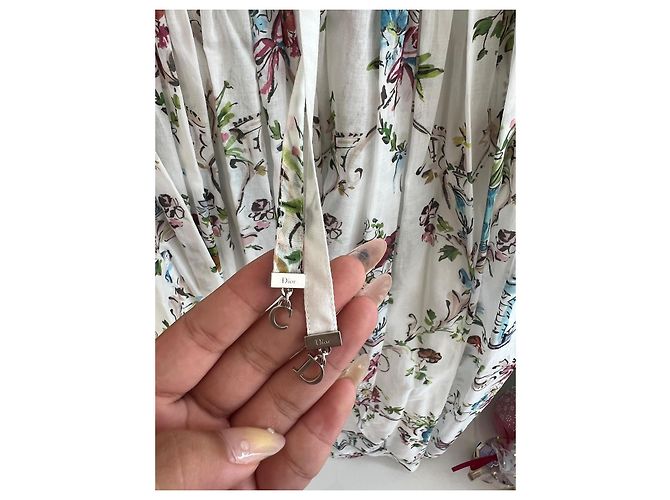 Falda larga Dior estampado floral Blanco Multicolor - vista 2