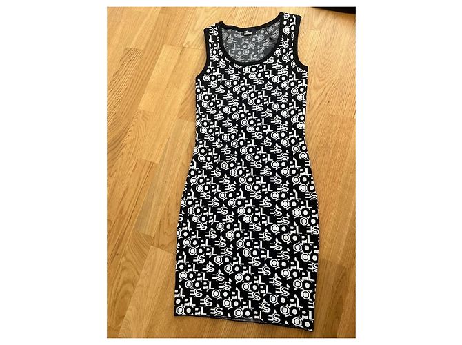 Abito aderente con logo The Kooples Nero Bianco - vista 2