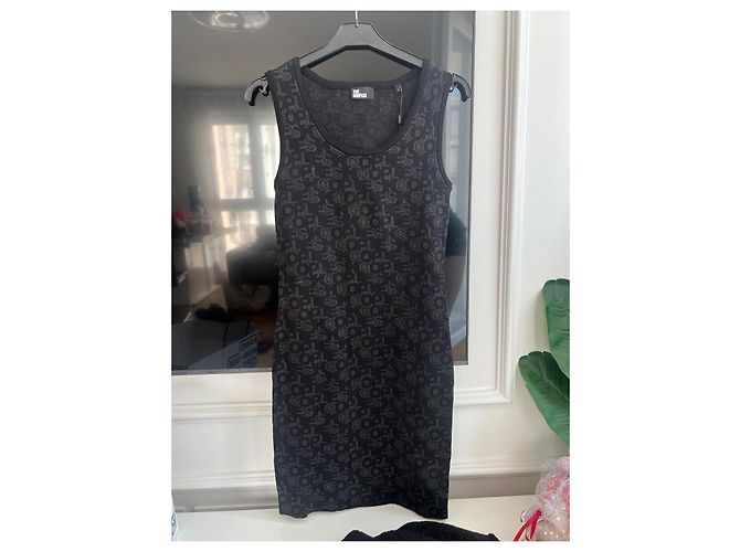 The Kooples ärmelloses Strickkleid mit Logo Schwarz - Ansicht 2