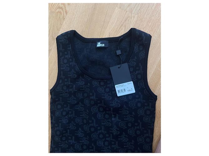 The Kooples ärmelloses Strickkleid mit Logo Schwarz - Ansicht 4