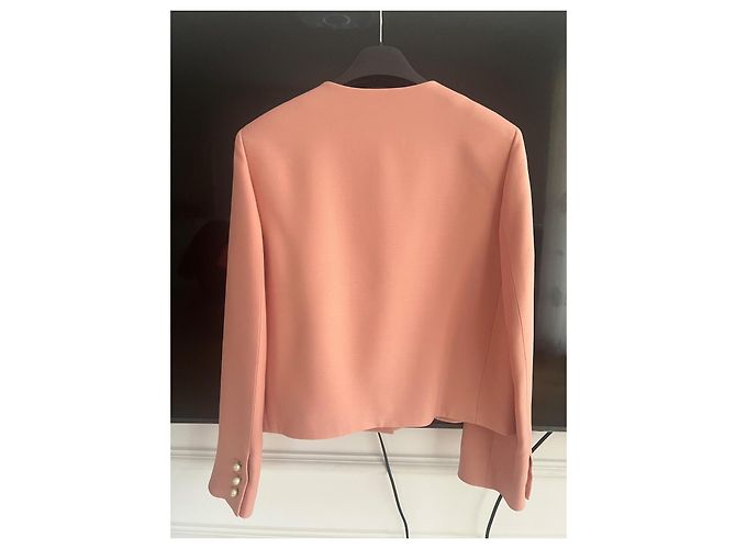 Christian Dior Chaqueta corta de lana rosa - vista 5