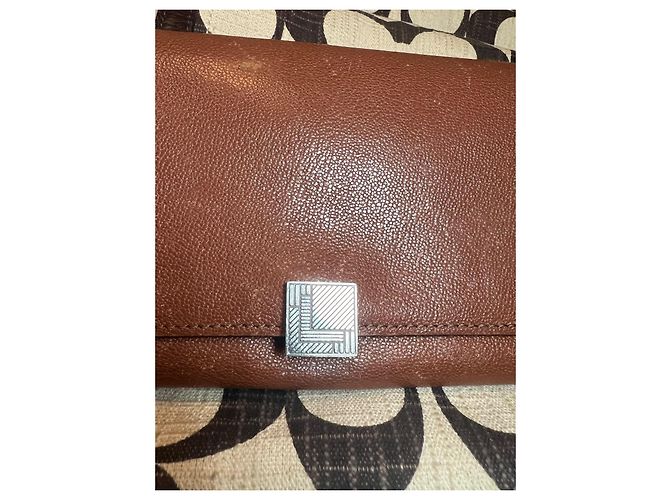 Autre Marque Cartera Lancaster de cuero marrón con cierre metálico Castaño - vista 2