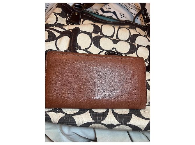 Autre Marque Cartera Lancaster de cuero marrón con cierre metálico Castaño - vista 3