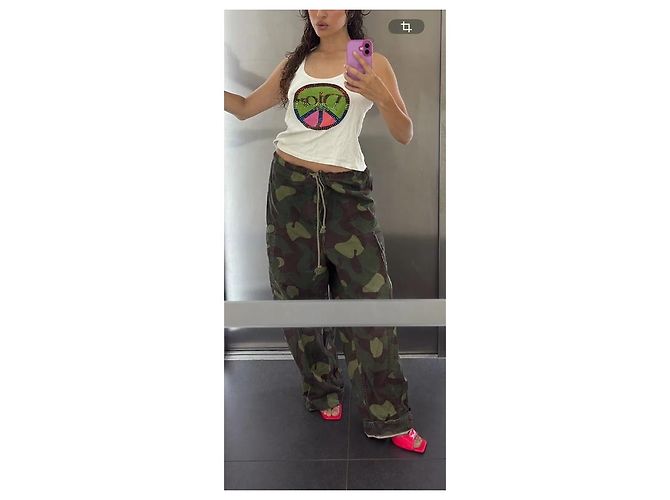 Canotta Christian Dior Peace and Love con strass - vista 4