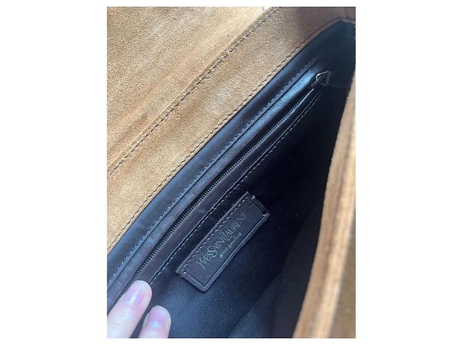 Borsa Yves Saint Laurent in pelle e camoscio marrone - vista 5