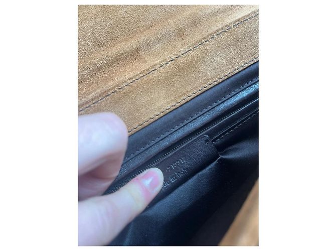 Borsa Yves Saint Laurent in pelle e camoscio marrone - vista 7