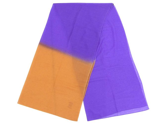 Hermès Hermes Kaschmir-Seiden-Schal Orange Lila - Ansicht 5