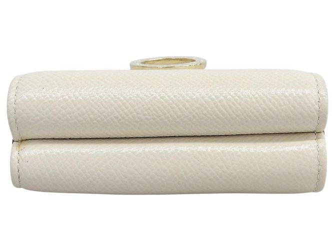 Bulgari Bvlgari Bicolor Leather Compact Tri-fold Wallet Beige Purple - view 5