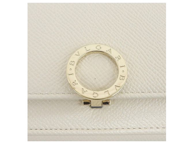 Bulgari Bvlgari Bicolor Leather Compact Tri-fold Wallet Beige Purple - view 6