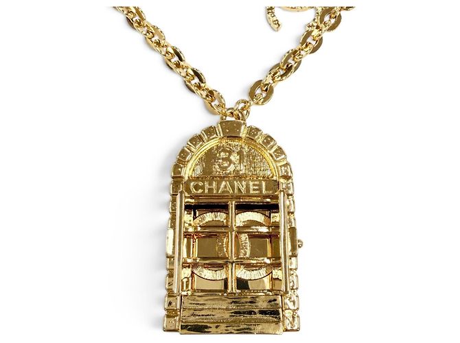 Cambon Chanel Gold Medaillon Anhänger Halskette Golden - Ansicht 2