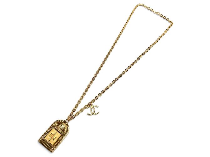 Cambon Chanel Gold Medaillon Anhänger Halskette Golden - Ansicht 5