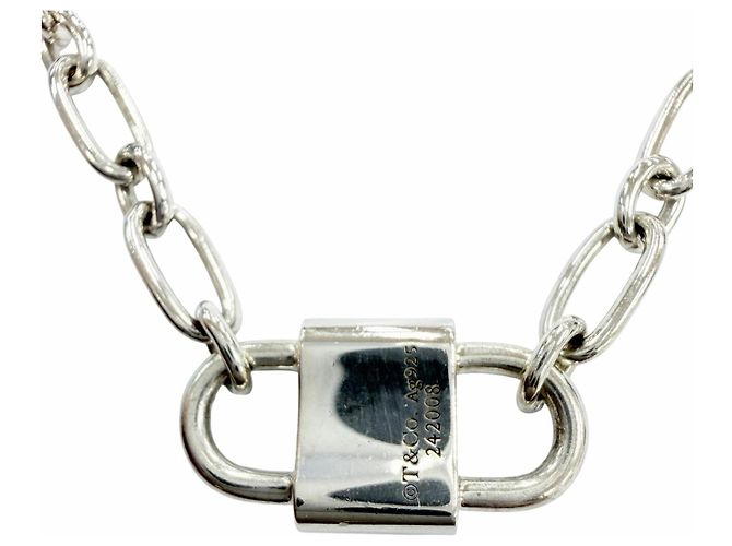 Collana Tiffany & Co. Silver 925 Small Double Lock Argento - vista 4