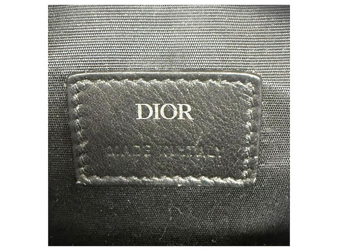 Christian Dior Borsa a tracolla Dior Homme Canvas Leather Oblique Rider Micro Pouch Beige - vista 11