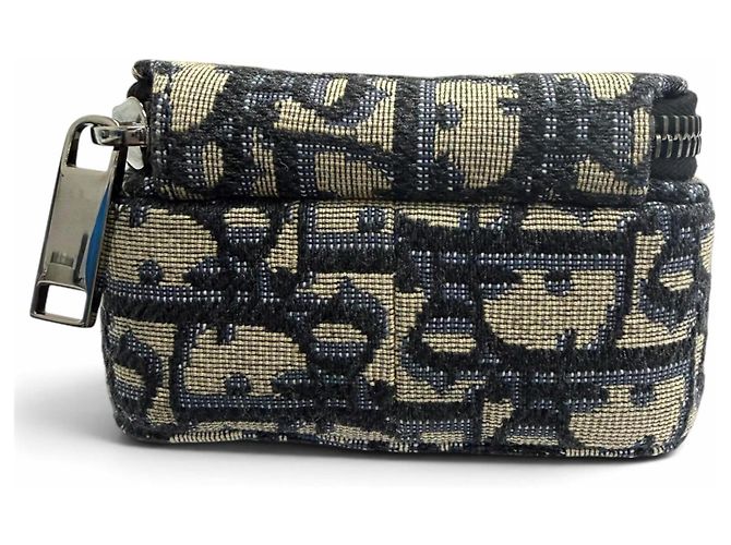Christian Dior Borsa a tracolla Dior Homme Canvas Leather Oblique Rider Micro Pouch Beige - vista 5