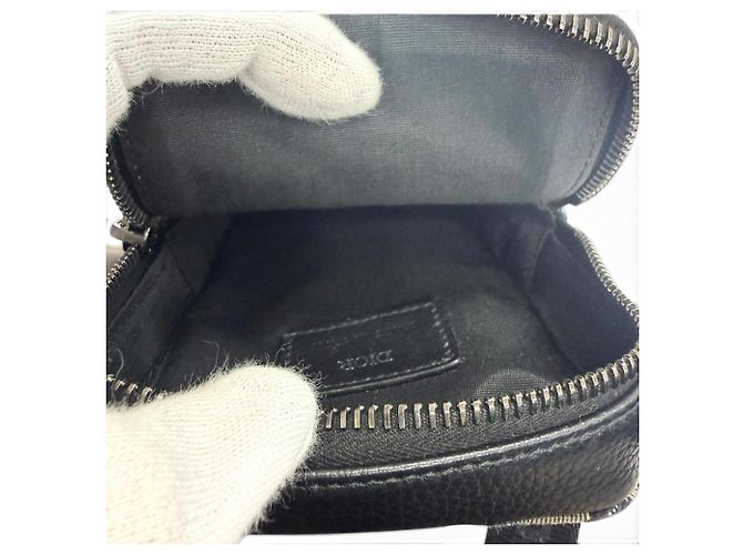 Christian Dior Borsa a tracolla Dior Homme Canvas Leather Oblique Rider Micro Pouch Beige - vista 6