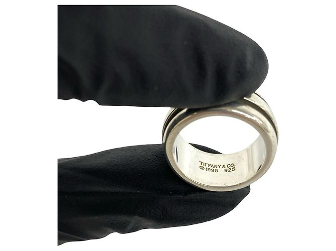 Tiffany & Co Anello Tiffany Vintage Grooved Double Line Argento - vista 3