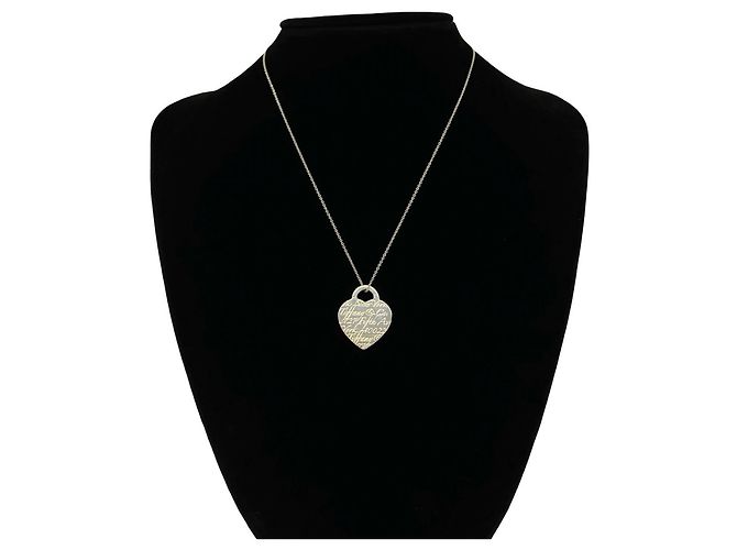 Tiffany & Co Tiffany Vintage Notes Heart Tag Halskette Silber - Ansicht 2