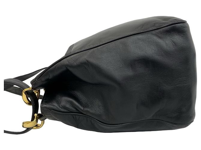Borsa a tracolla in pelle Loewe Vintage Anagram Logo Nero - vista 5