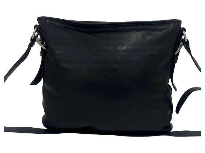 Borsa Tote a Spalla in Pelle Goffrata Prada Nero - vista 3