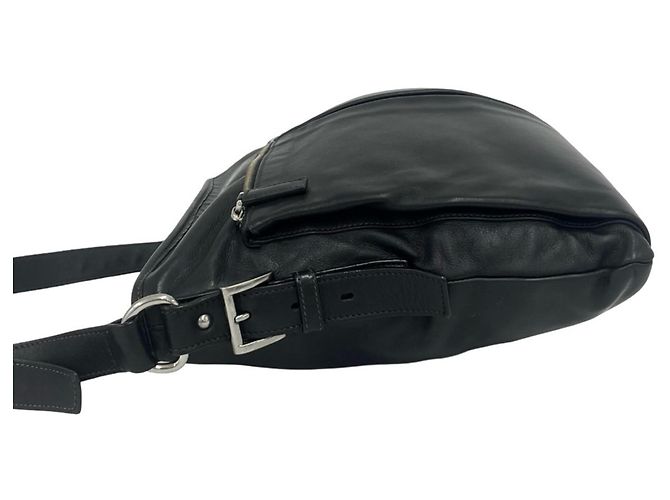 Borsa Tote a Spalla in Pelle Goffrata Prada Nero - vista 5
