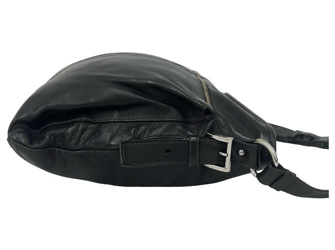 Borsa Tote a Spalla in Pelle Goffrata Prada Nero - vista 6