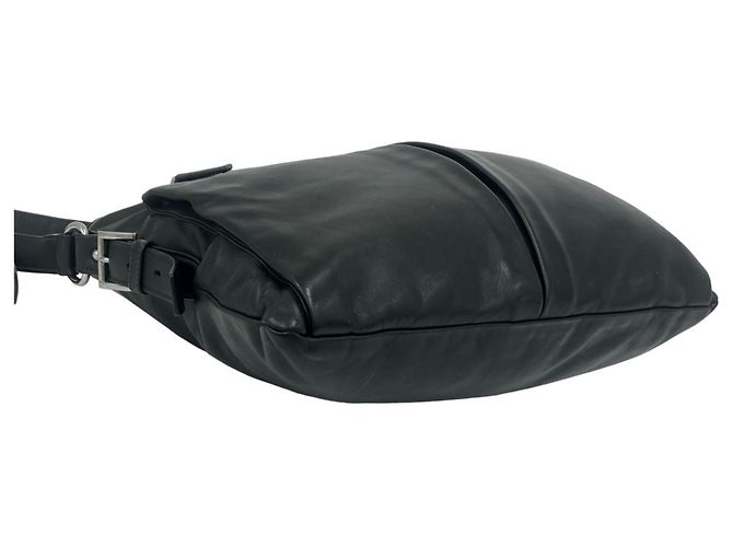 Borsa Tote a Spalla in Pelle Goffrata Prada Nero - vista 7