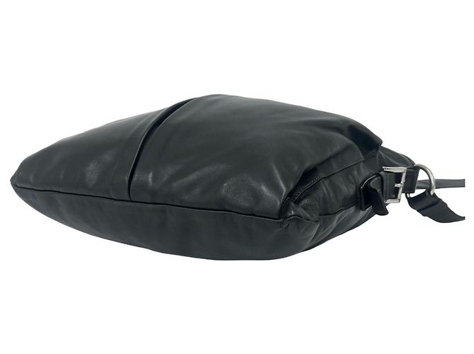Borsa Tote a Spalla in Pelle Goffrata Prada Nero - vista 8