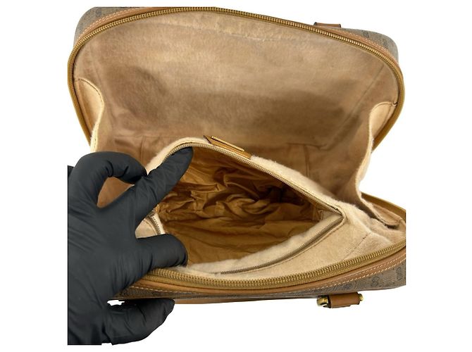 Borsa a mano in pelle GUCCI Old Gucci Micro GG Logo Pattern Marrone - vista 10