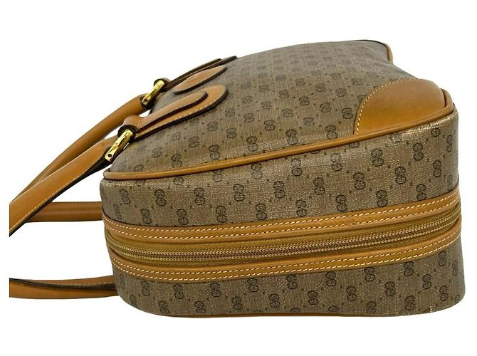Borsa a mano in pelle GUCCI Old Gucci Micro GG Logo Pattern Marrone - vista 5