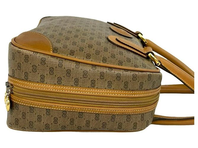 Borsa a mano in pelle GUCCI Old Gucci Micro GG Logo Pattern Marrone - vista 6
