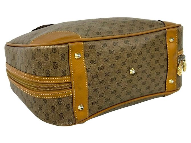 Borsa a mano in pelle GUCCI Old Gucci Micro GG Logo Pattern Marrone - vista 7