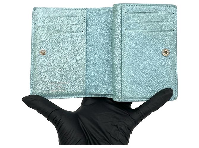 Louis Vuitton Portefeuille Claire Bi-fold Wallet Blu - vista 7