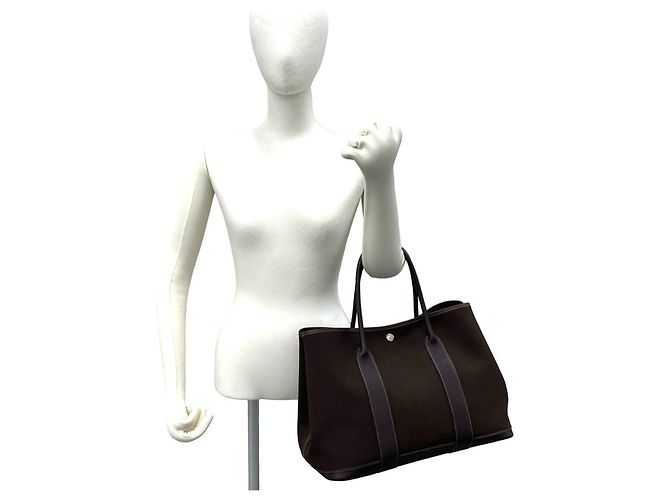 Hermès Borsa HERMES Garden Party PM Marrone - vista 2