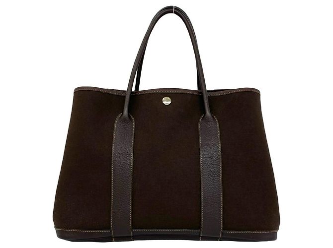 Hermès Borsa HERMES Garden Party PM Marrone - vista 3