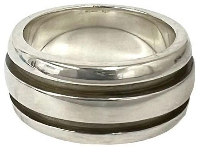 Tiffany & Co Anel Tiffany Vintage Grooved Double Line Prata - vista 6