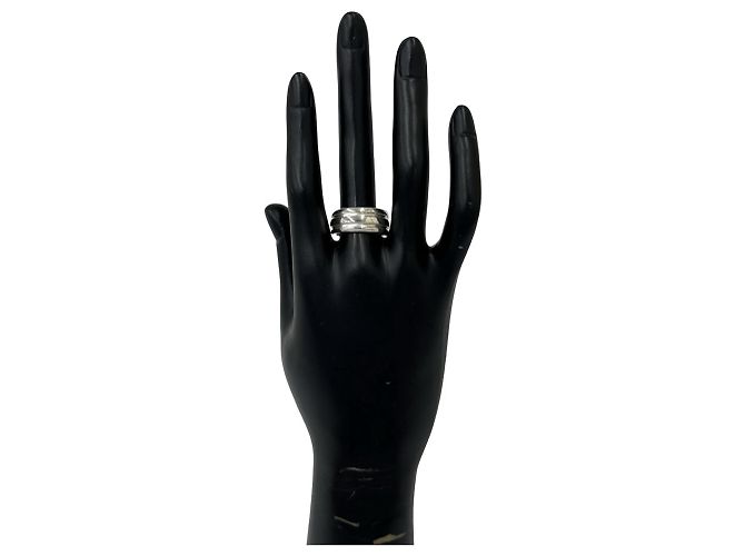 Tiffany & Co Tiffany Vintage Grooved Double Line Band Ring Silber - Ansicht 2