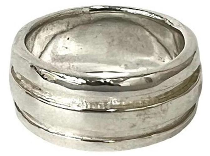Tiffany & Co Tiffany Vintage Grooved Double Line Band Ring Silber - Ansicht 5