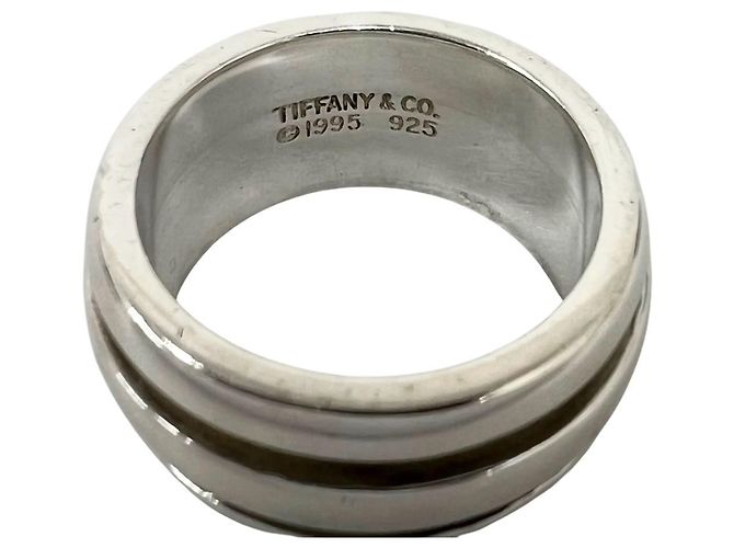 Tiffany & Co Anello Tiffany Vintage Grooved Double Line Band Ring Argento - vista 3