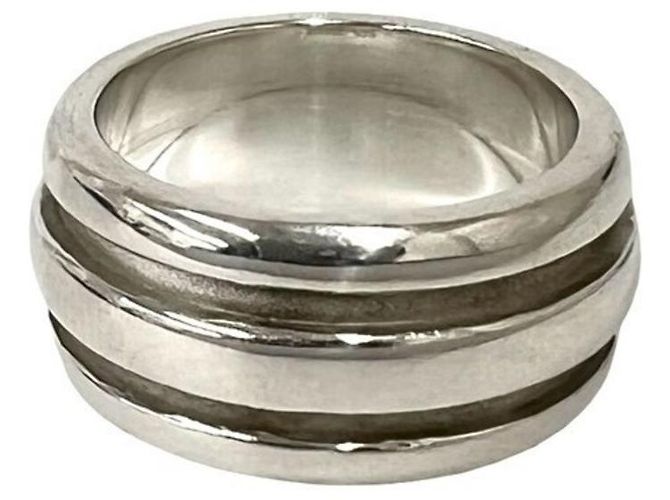 Tiffany & Co Anello Tiffany Vintage Grooved Double Line Band Ring Argento - vista 4
