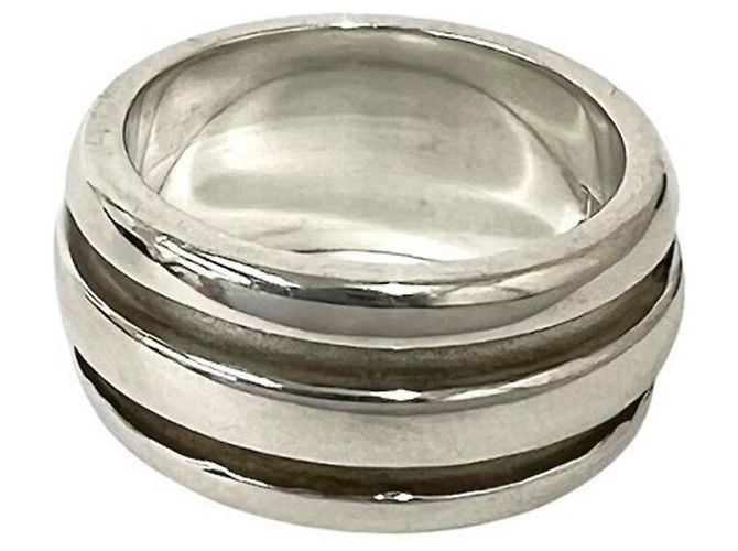 Tiffany & Co Anello Tiffany Vintage Grooved Double Line Band Ring Argento - vista 5