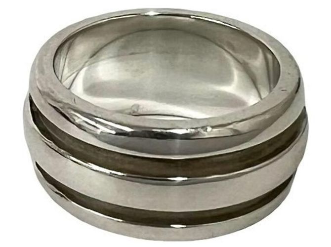 Tiffany & Co Anello Tiffany Vintage Grooved Double Line Band Ring Argento - vista 6