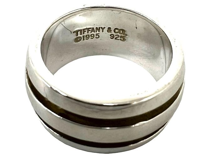 Tiffany & Co Tiffany Vintage Ring mit doppeltem Rillenband Silber - Ansicht 3