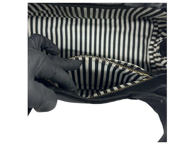 Borsa a tracolla 2 vie PRADA Canapa in tela con logo Triangle Nero - vista 10