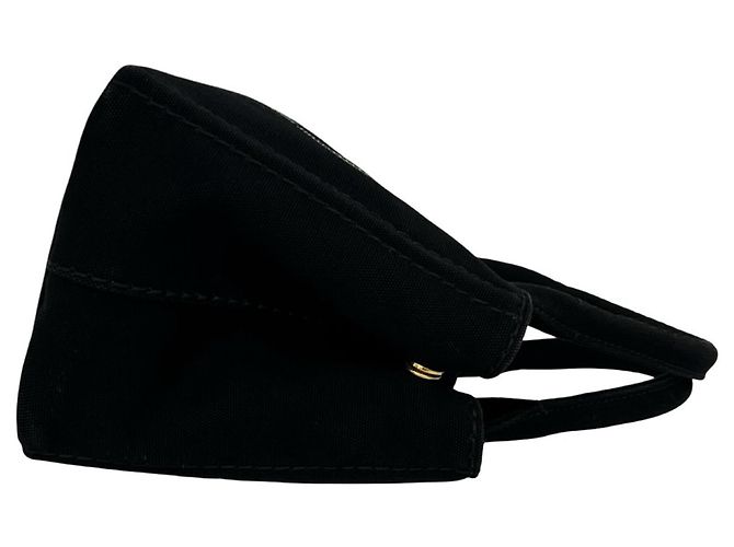Borsa a tracolla 2 vie PRADA Canapa in tela con logo Triangle Nero - vista 6