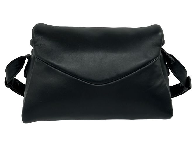 Sac à épaule PRADA Signo en cuir nappa avec logo triangle Noir - vue 3