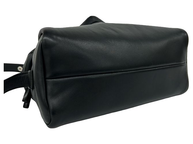 Sac à épaule PRADA Signo en cuir nappa avec logo triangle Noir - vue 7