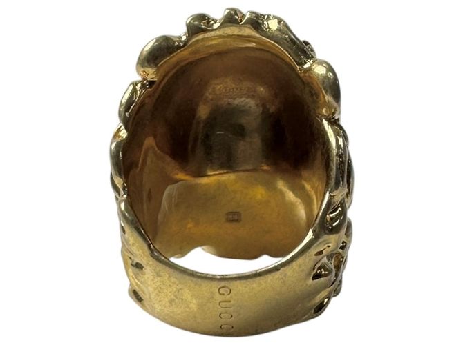Gucci Lion Head Ring mit Kristallen Golden - Ansicht 3
